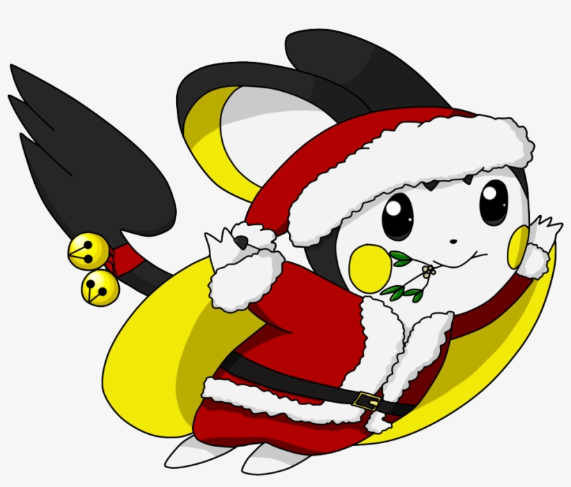 So If You're Curious To See The Full Santa Emolga Art - Cartoon, transparent png