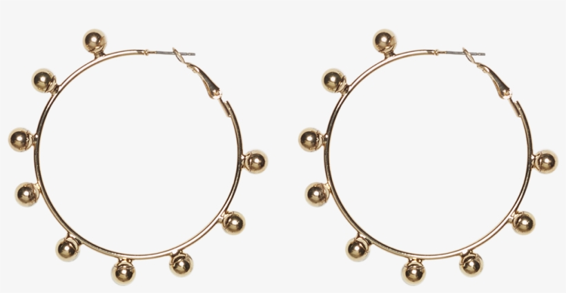 Studded Hoop Earrings In Colour Gold Earth - Earrings, transparent png