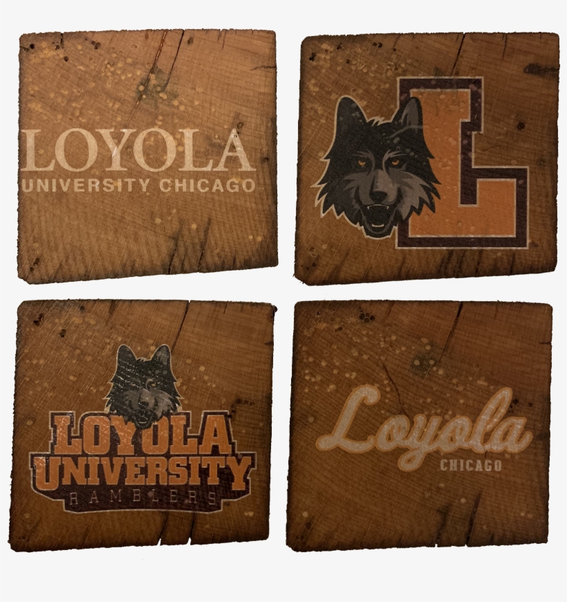 Loyola University Chicago Reclaimed Barn Beam Coaster - Terrier, transparent png