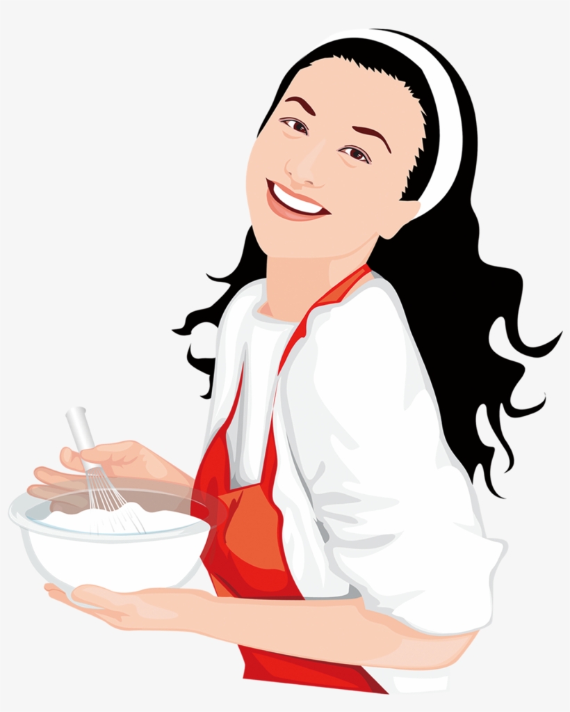 Jpg Black And White Woman Illustration Cook A Transprent - Chefe De Cozinha Mulher Png, transparent png