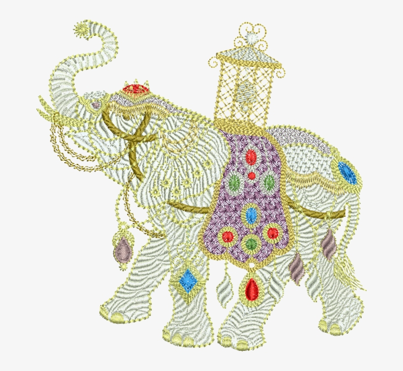 01lg - Elephant Large - Creative Embroidery Motifs Design, transparent png