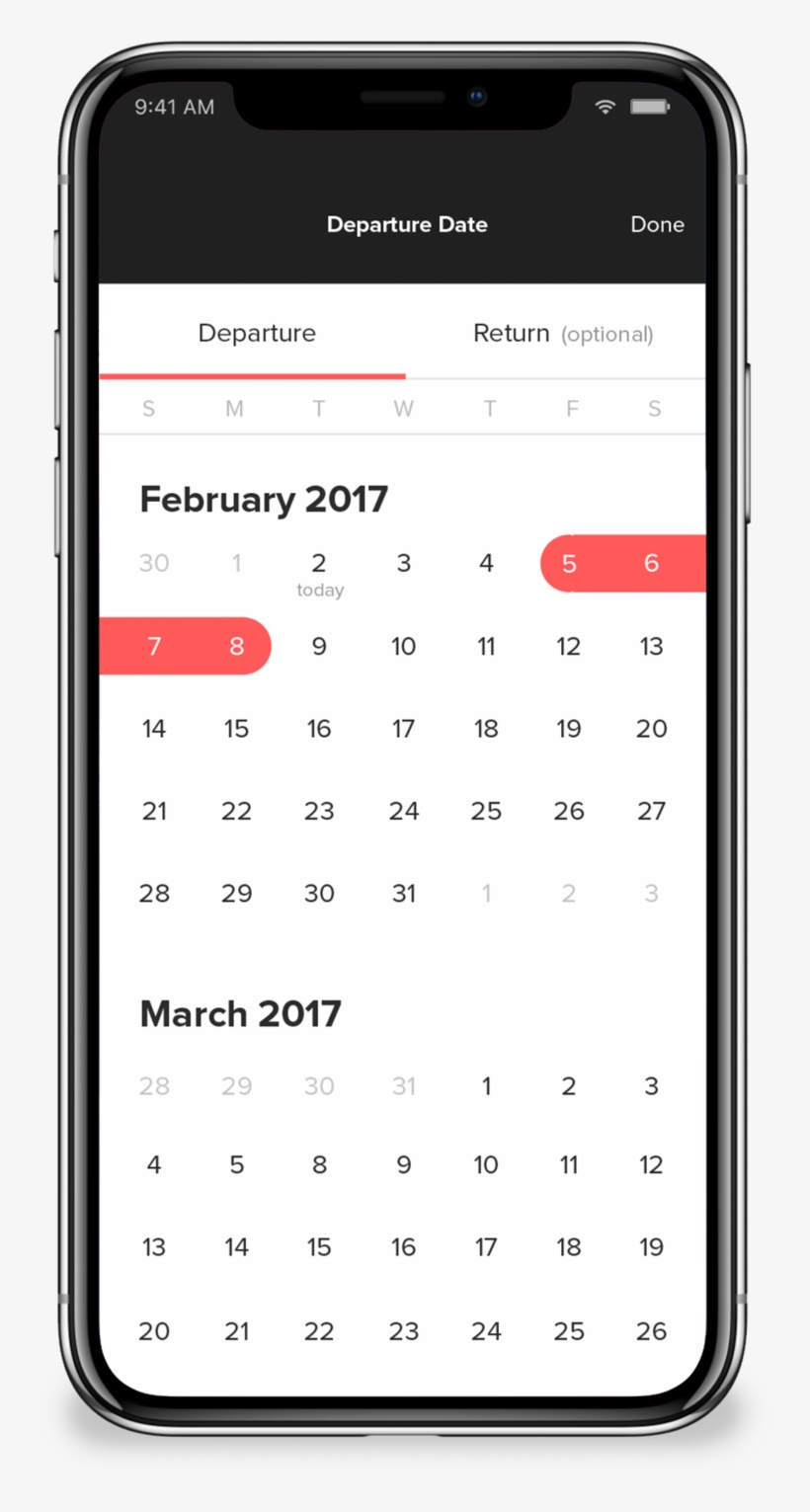 This Is The Date Picker View, Where The User Can Select - Search ...