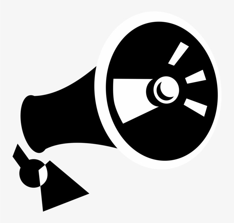 Vector Illustration Of Megaphone Or Bullhorn To Amplify - Circle, transparent png