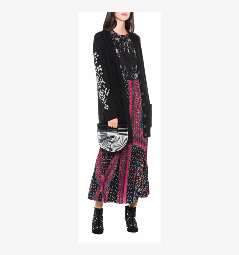 Red Valentinoknit Classy Black // Woolen Cardigan With - Stitch, transparent png