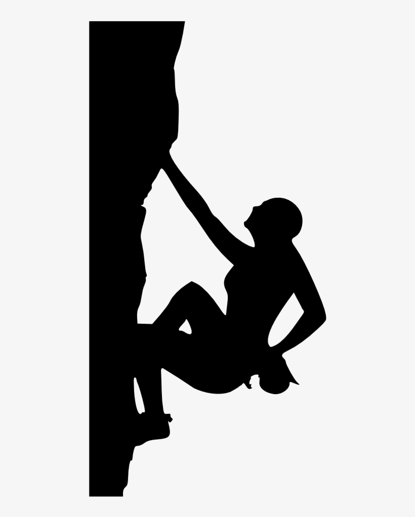 Rock Climbing Girl Silhouette - Rock Climber Silhouette, transparent png