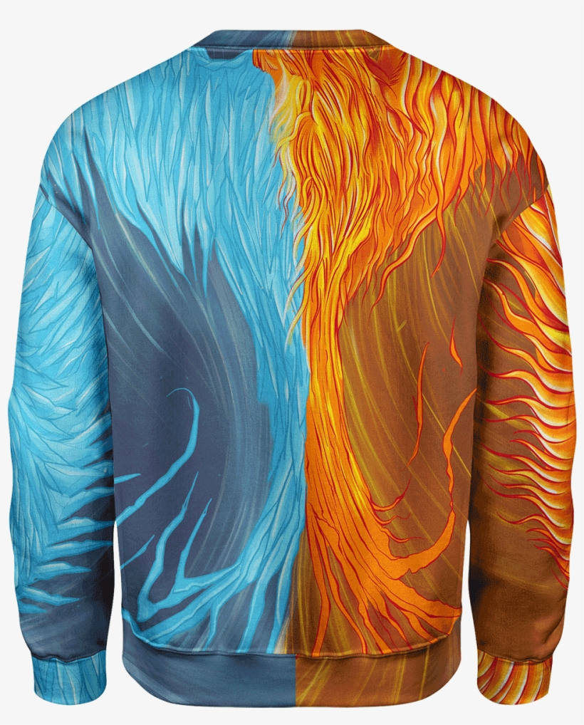 Fire & Ice Phoenix Sweater - Sweatshirt, transparent png