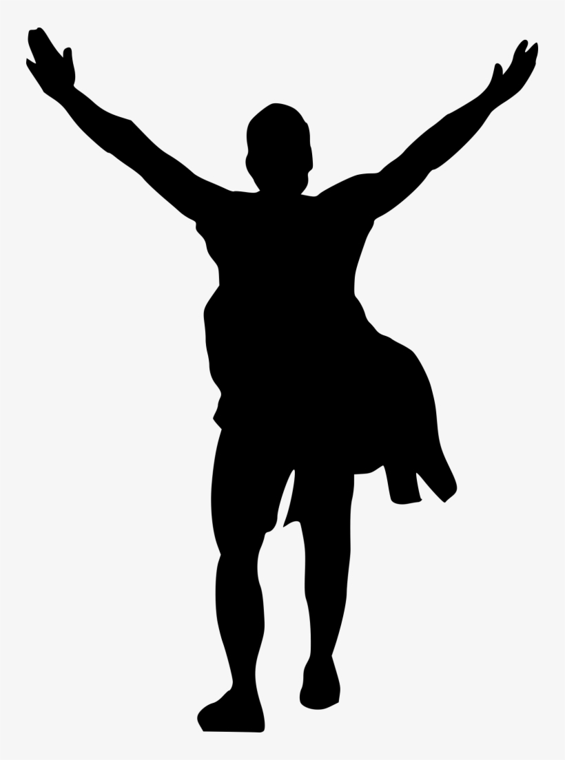 Png File Size - Arms Up Silhouette Png, transparent png
