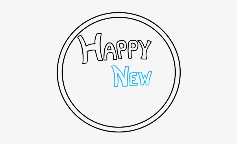 How To Draw Happy New Year - Happy New Year Drawing, transparent png