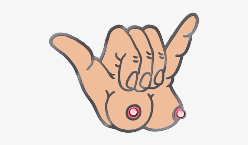 Titty-shaka Blinker Pin - Shaka Titties, transparent png