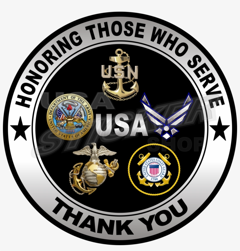 Army Thank You “honoring Those Who Serve” Sticker Round - Marine Corps, transparent png