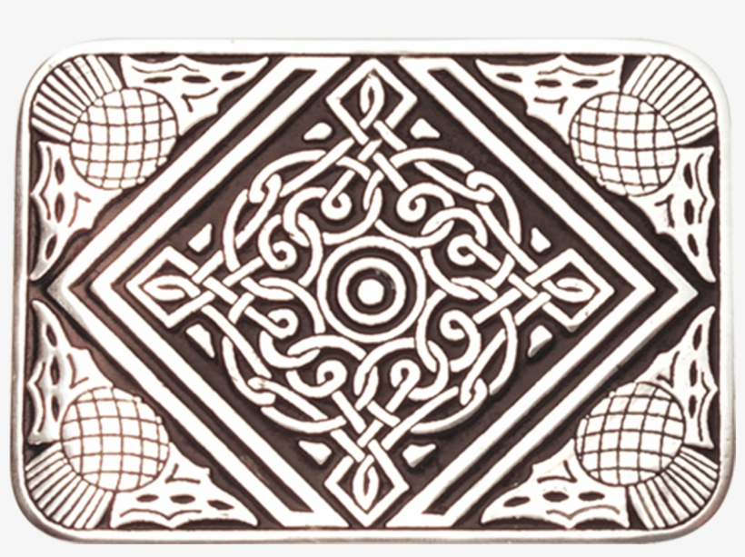Celtic Belt Buckle With Thistle Border - Celtic Knot, transparent png