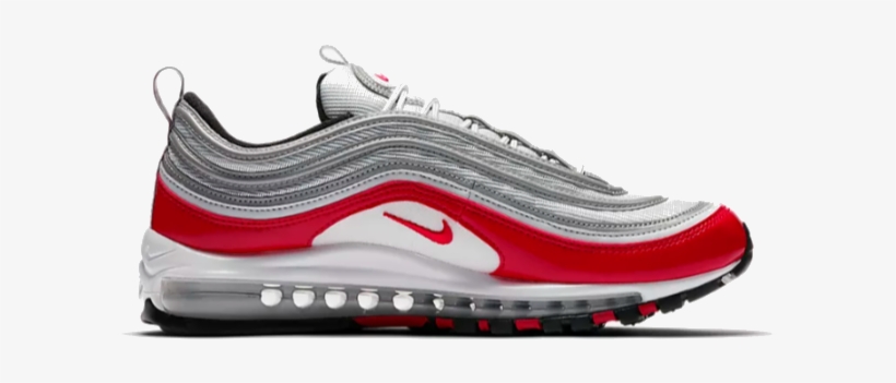 Nike Air Max 97 Shoes - Air Max 97 Pure Platinum University Red, transparent png