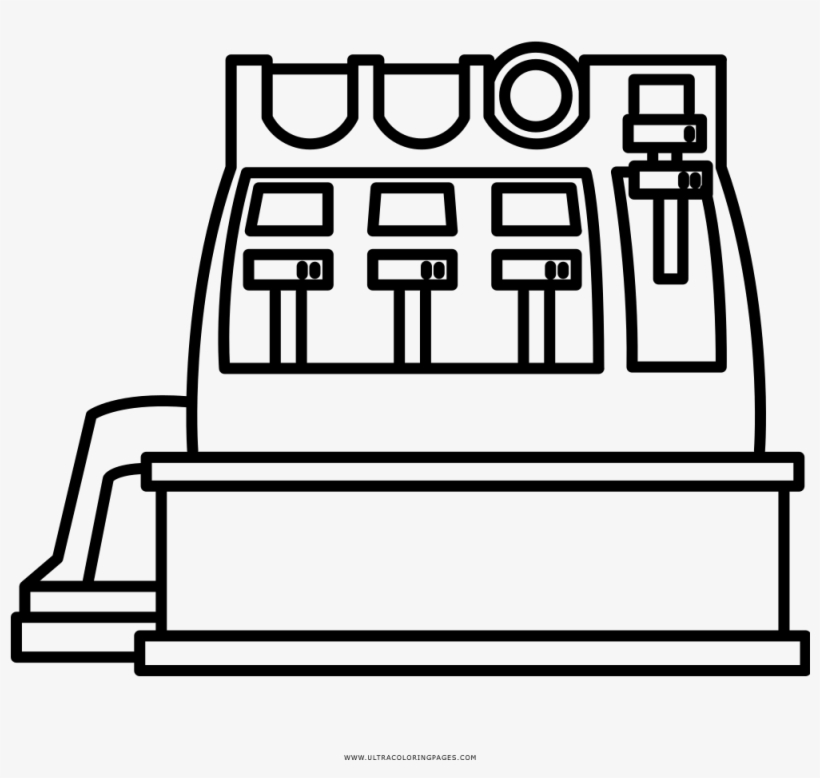 Cash Register Coloring Page Cash Register Coloring Pages 1000x1000