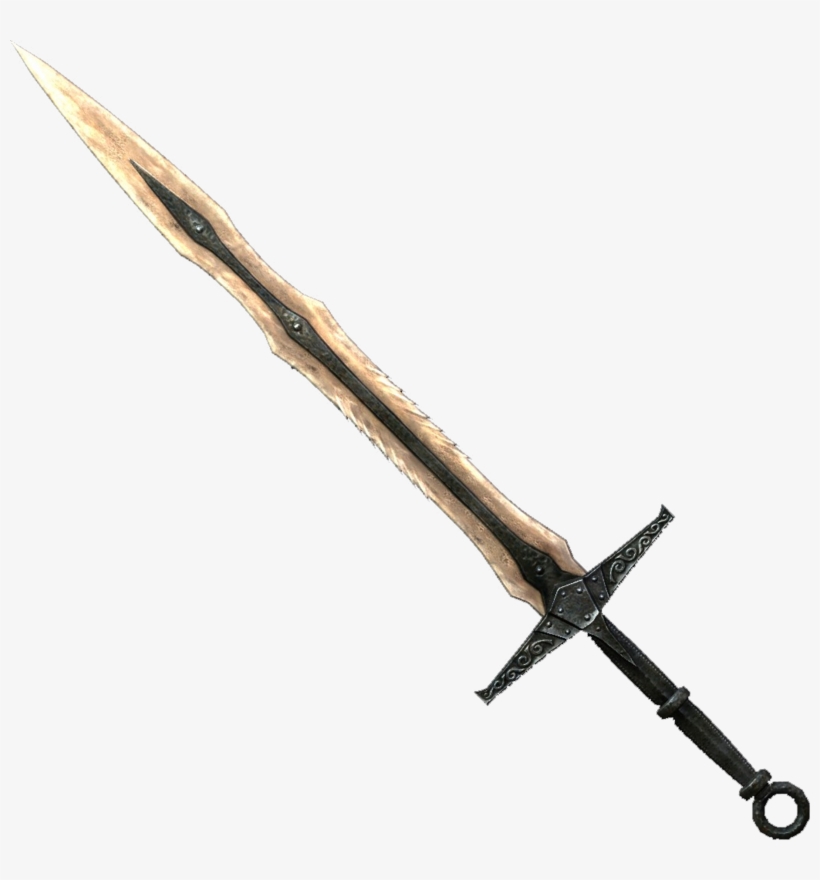 Real Sword Png File - Dragonbone Sword Skyrim, transparent png
