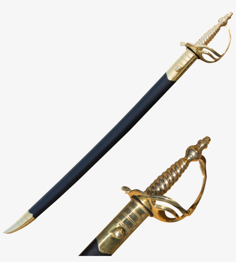 Cavalry Sword With Genuine Leather And Real Brass Scabbard - Sabre, transparent png