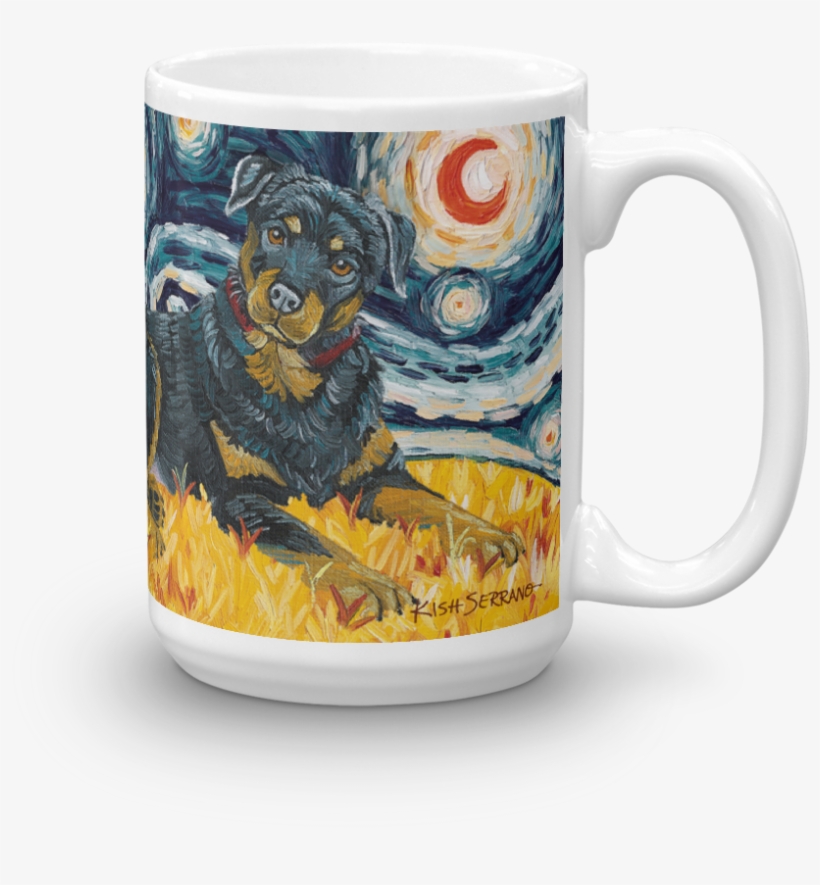 Rottweiler Starry Night Mug-15oz - Dog, transparent png