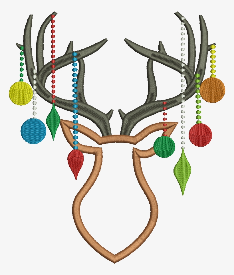 Lla0302 − Reindeer Christmas Applique, transparent png