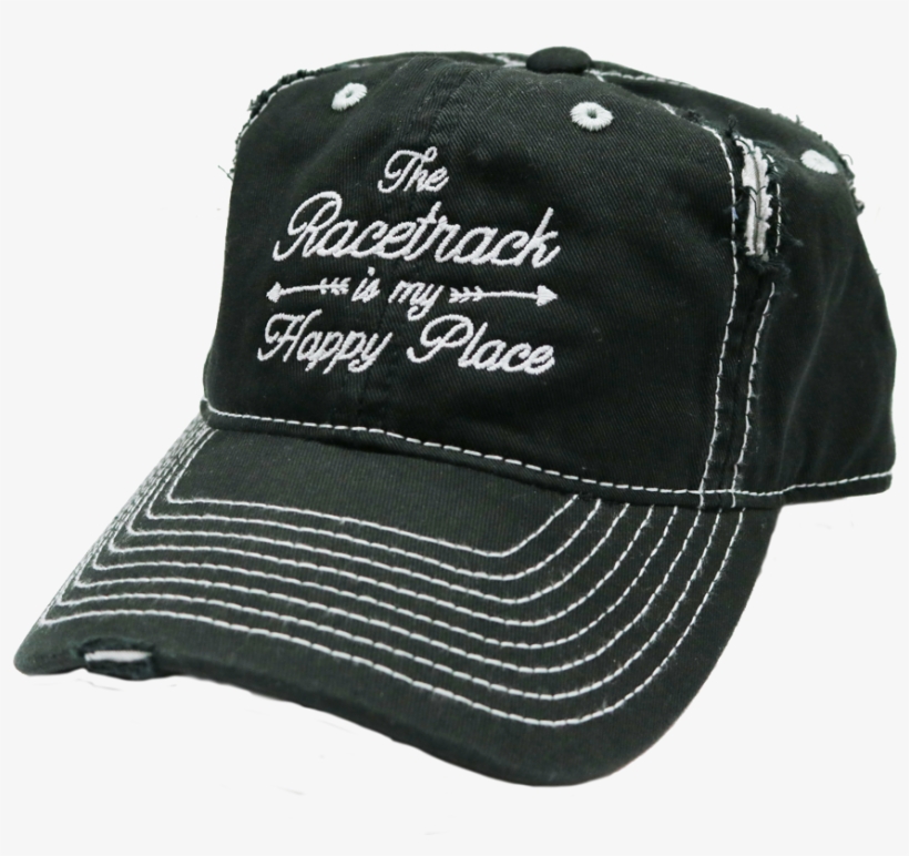 The Racetrack Is My Happy Place™ Embroidered Hat, transparent png