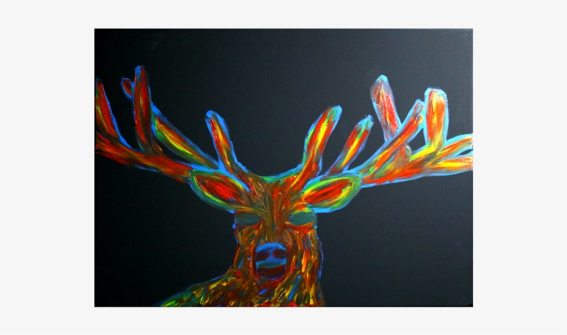 "big Buck" Finger Painting - Reindeer, transparent png