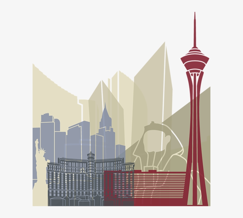 Las Vegas Skyline Poster By Pablo Romero - Las Vegas, transparent png