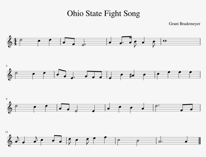 Ohio State Fight Song Sheet Music Composed By Grant Malo Mart Sheet