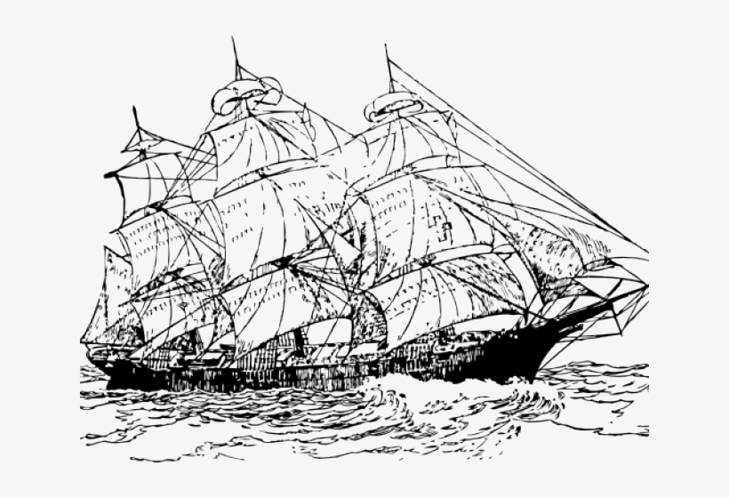 Sailing Ship Draw Png, transparent png