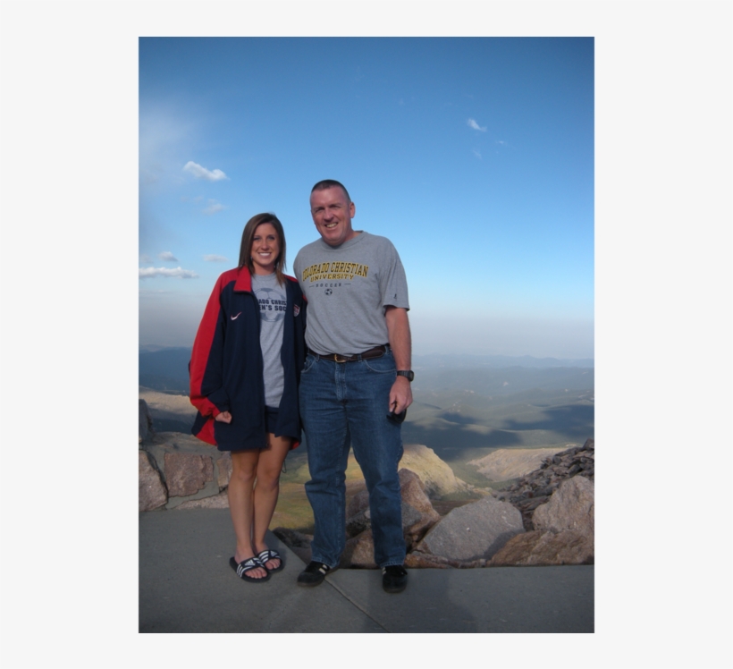 Kelly And Her Father Pose For A Photo At The Top Of - Vacation, transparent png