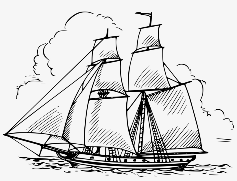 1049 X 750 2 - Sailing Ship Clip Art, transparent png
