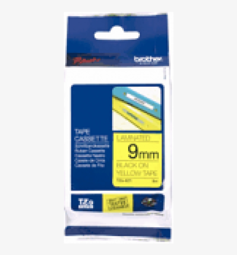 Tze-621 Brother 9mm Black Text On Yellow Tape 8 Metres - Brother Label Tze 231, transparent png