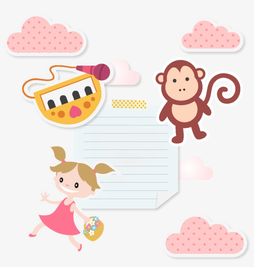 Hand Drawn Cartoon Monkey Paper Element - Cartoon, transparent png