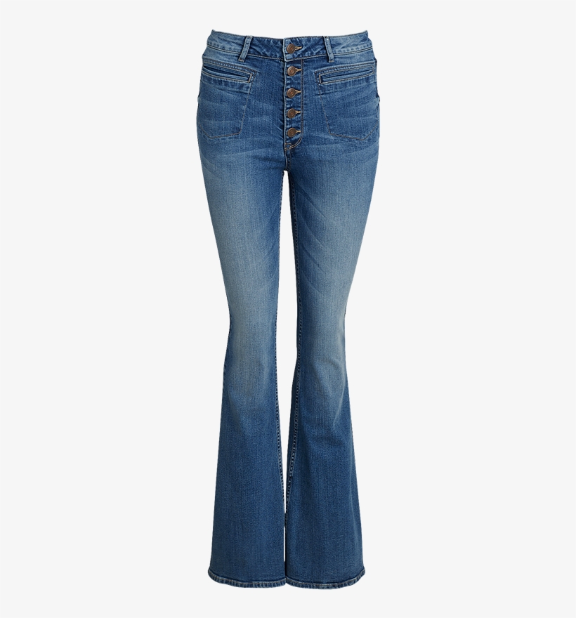 Flared High Waist Jeans Blue - Pocket, transparent png