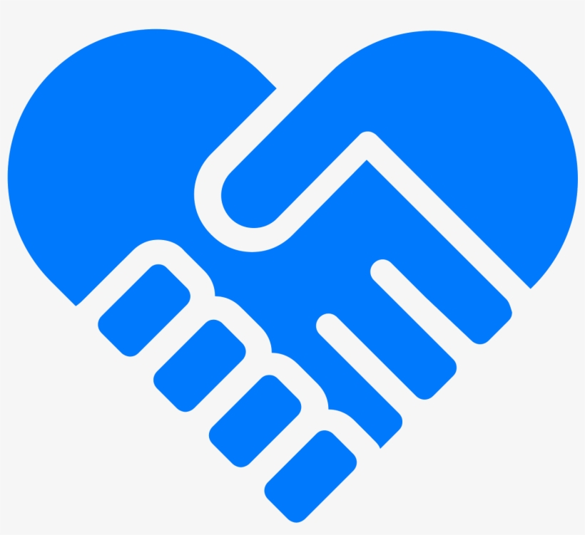 Heart Icons Handshake - Wave Blue Hand Heart, transparent png