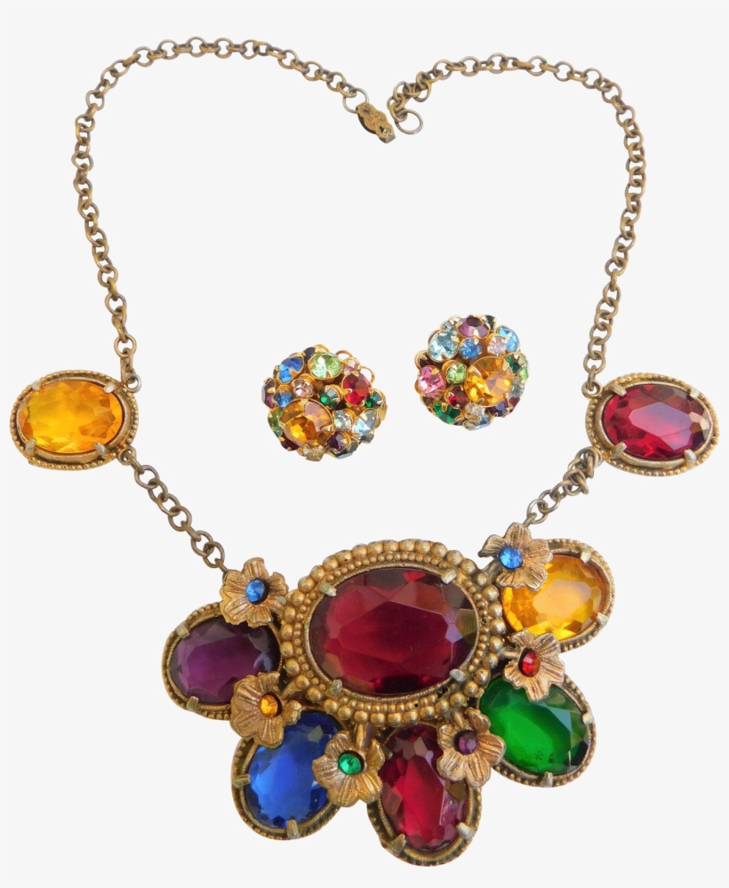 Fabulous Art Deco Moghul Royal Jewels Chunky Necklace - Necklace, transparent png