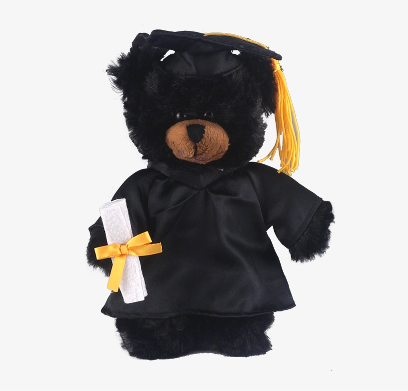 Black Teddy Bear - Teddy Bear Graduation Gown, transparent png