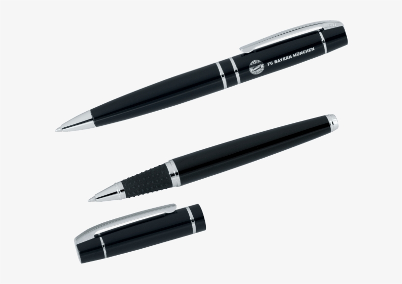 Schreibset Kugelschreiber Und Rollerball Aus Metall, transparent png