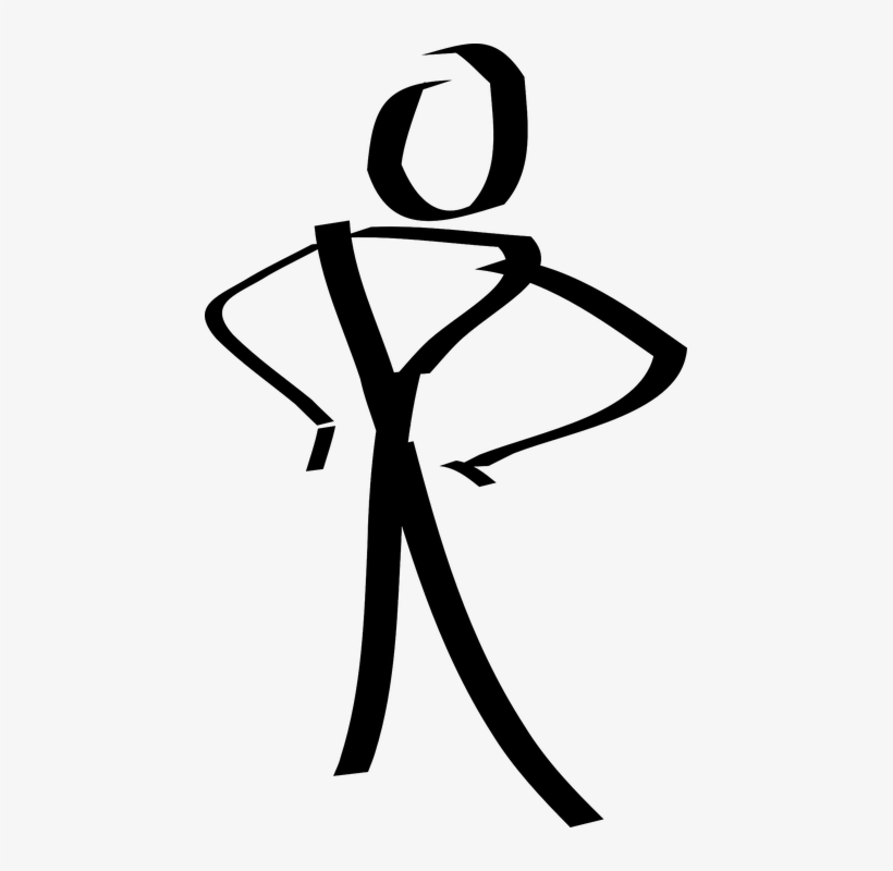 Figure Person Stick Standing Slim Fit Waist - Stick Figure Clip Art, transparent png