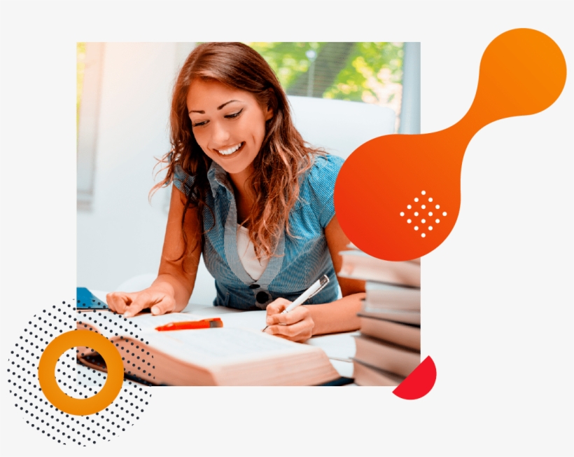 Studying English - Girl, transparent png