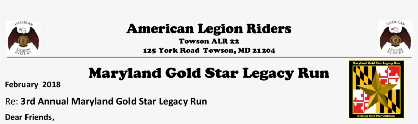 Gold Star Legacy Run - American Legion Riders, transparent png