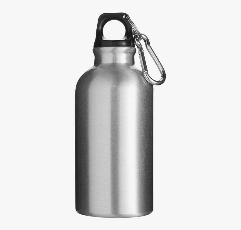 Picture Of 400ml Aluminium Water Bottle With Carabiner - Silver Aluminium Water Bottle, transparent png