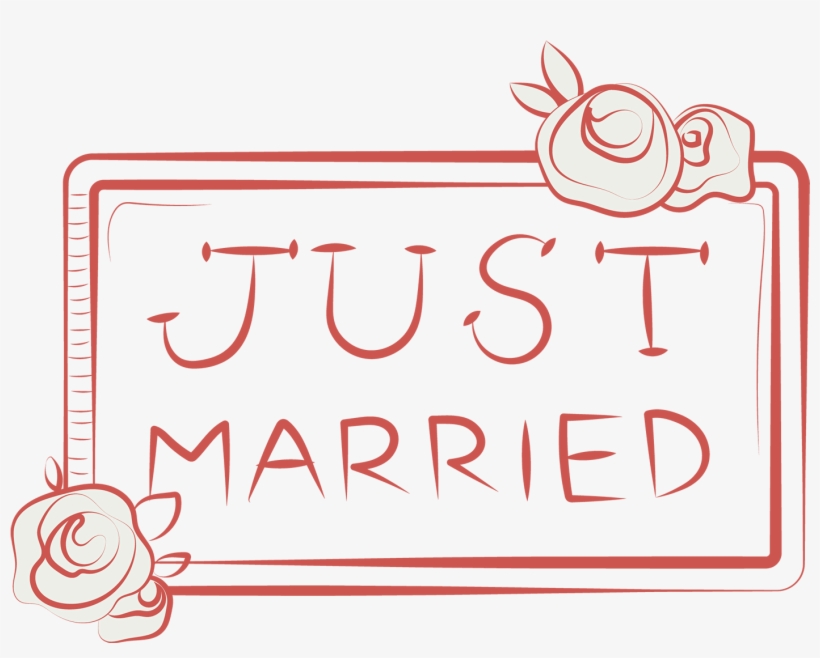 Just Married 艺术字, transparent png
