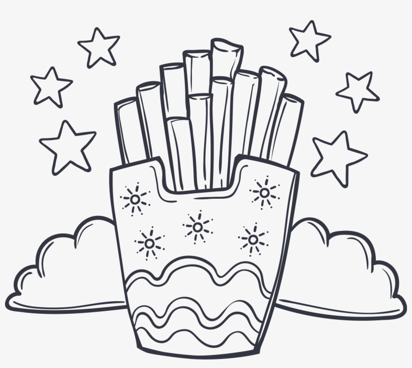 French Fries Chicken Nugget Fast Food Hamburger - Dessin À Colorier Fast Food, transparent png