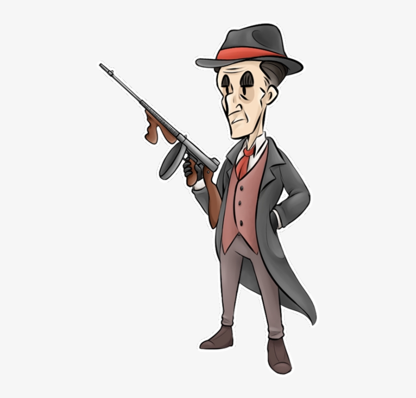 500 X 747 9 - Gangster Shooting Tommy Gun Painting, transparent png