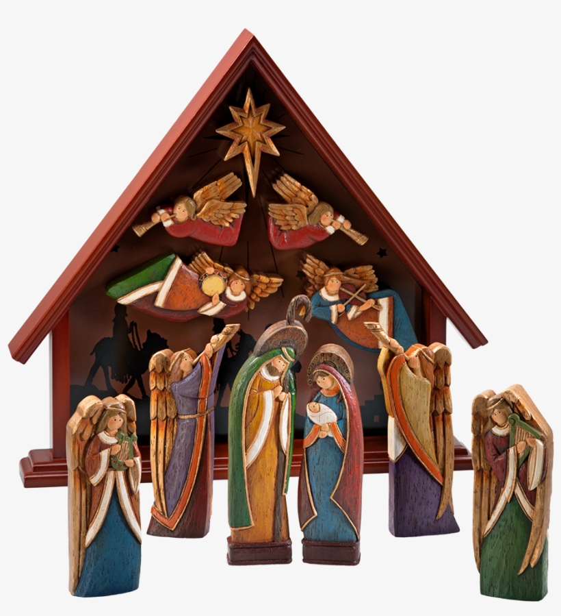 Nativity Crib House "holy Family" With 11 Figurines Crib House For