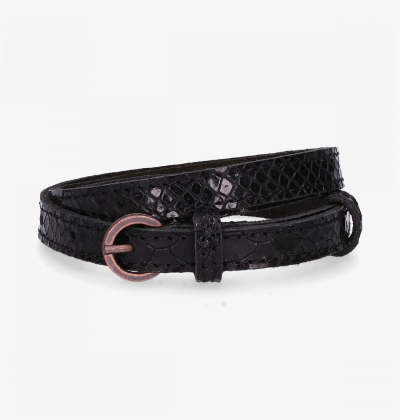 Belt Anaconda Printed Leather Black - Buckle, transparent png
