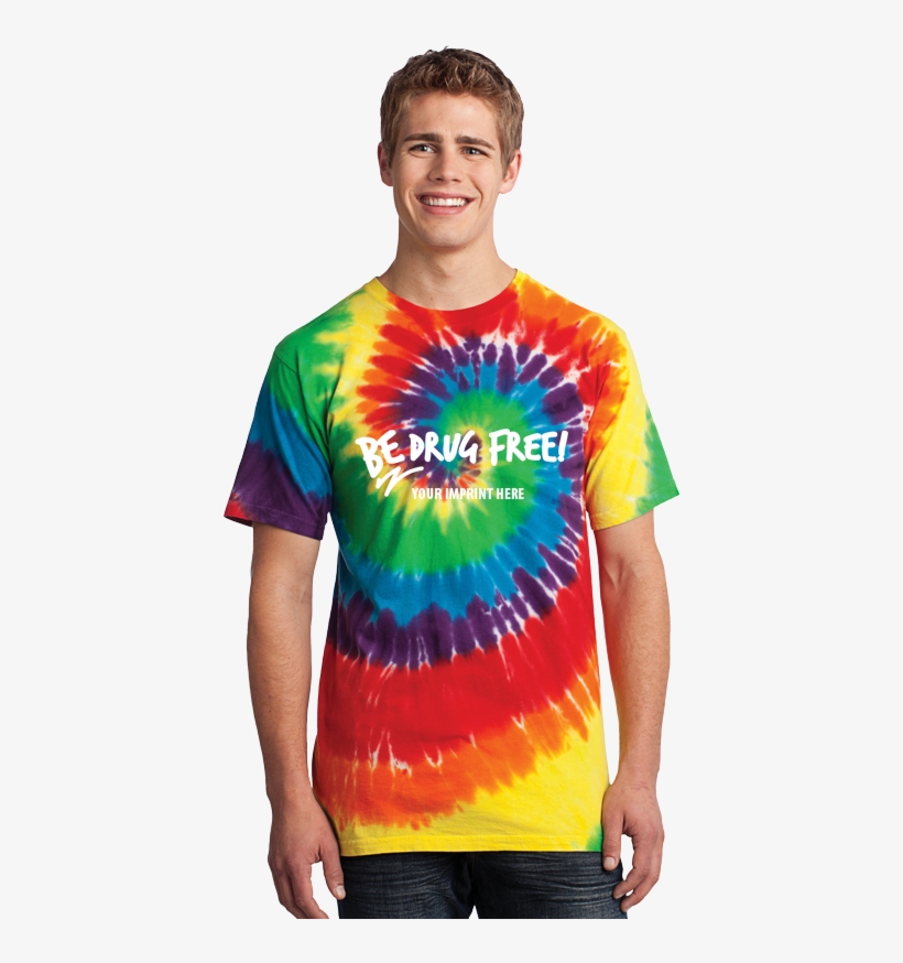 Drug Free Tie Dye T Shirt - Port & Company Tie Dye, transparent png
