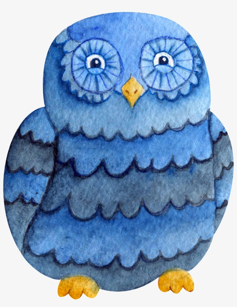 Blue Cute Owl Transparent - Owl, transparent png