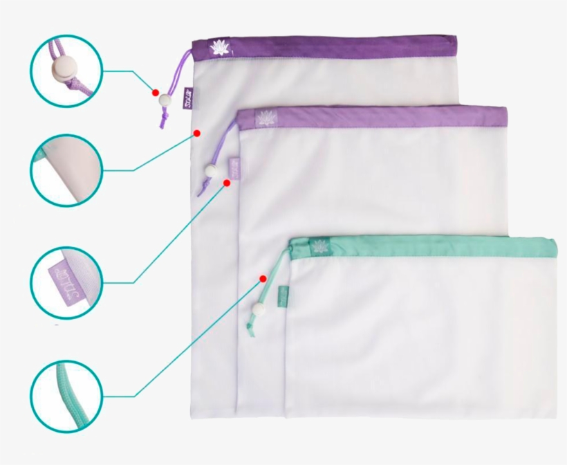 Set De 3 Bolsas Para Frutas Y Verduras - Linens, transparent png