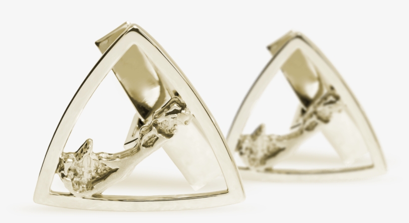 Bermuda Triangle White Gold Cufflinks - Earrings, transparent png
