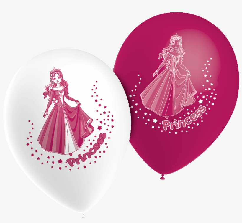 Bolsa De Globos De Látex Impresos 28 Cm Princesas - Balloon, transparent png