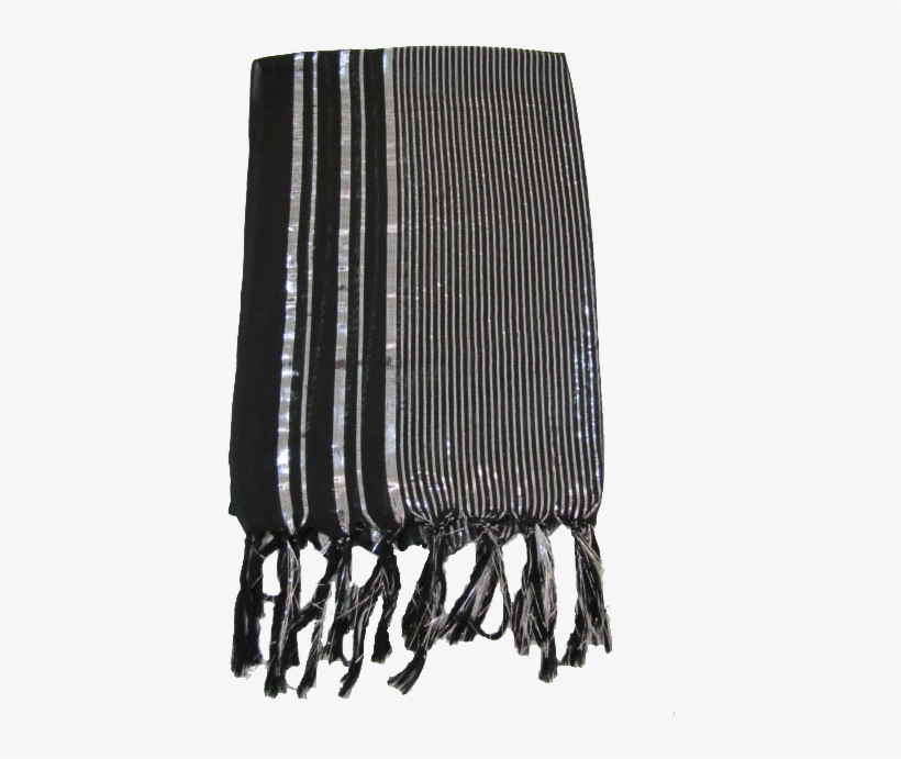 Black Shawl With Silver Line - Scarf, transparent png